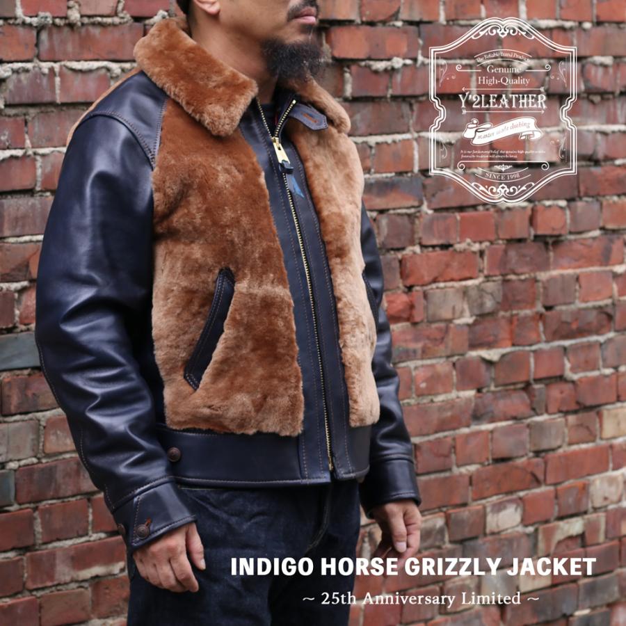 Y'2 LEATHER ワイツーレザー Y2-10-25SP INDIGO HORSE GRIZZLY Y'2 LEATHER ワイツーレザー Y2-10-25SP INDIGO HORSE GRIZZLY