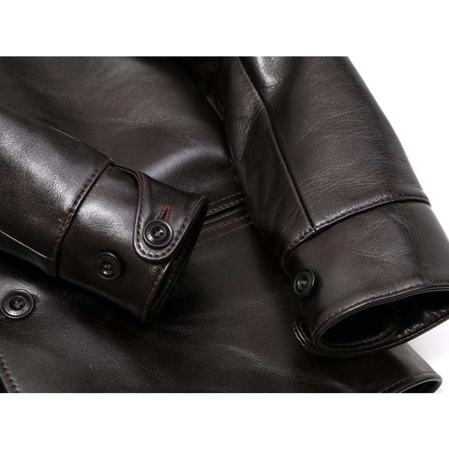 Y'2 LEATHER ワイツーレザー ANILINE STEER ROUNDED HEM CAR COAT
