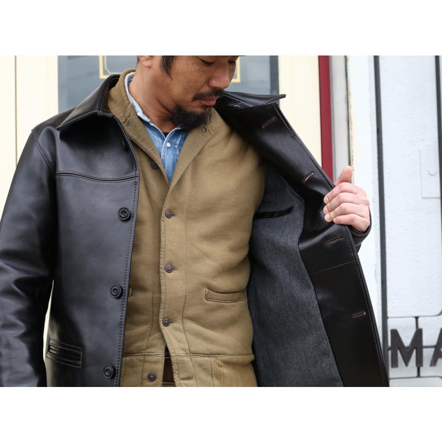 Y'2 LEATHER ワイツーレザー ANILINE STEER ROUNDED HEM CAR COAT