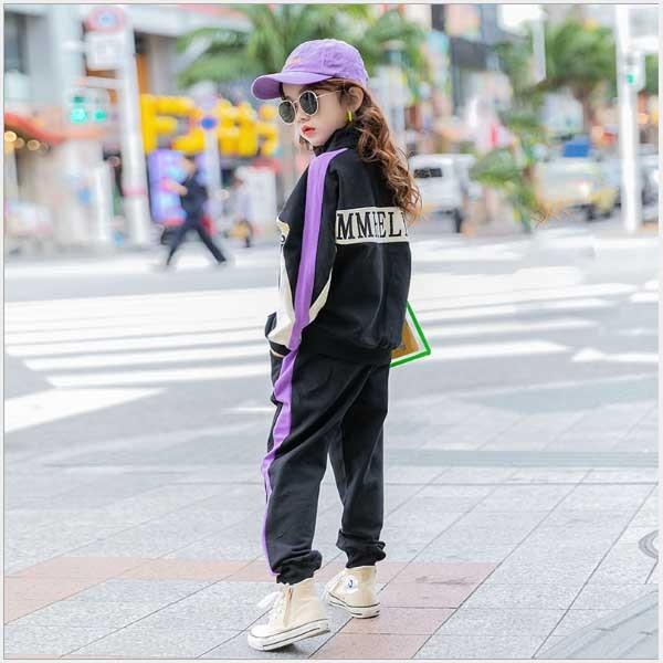 キッズ 子供服 女の子 海外ブランド パープルラインジャージセットアップ Mv1573 Mavelous 通販 Yahoo ショッピング