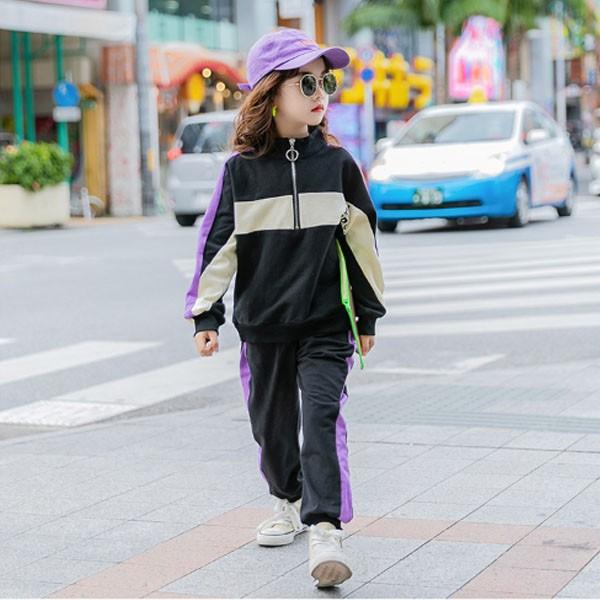 キッズ 子供服 女の子 海外ブランド パープルラインジャージセットアップ Mv1573 Mavelous 通販 Yahoo ショッピング