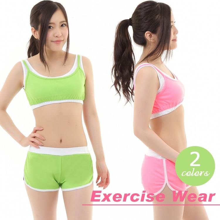 トレーニングウェア レディース ショートパンツ ブラトップ スポーツブラ 上下 セット インナー アンダーウェア付き フィットネス エクササイズ に最適 Supersport Tn
