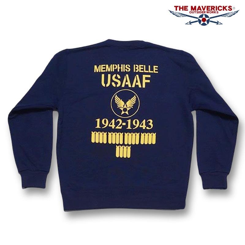 The Mavericks ブランド ミリタリー トレーナー メンズ 長袖 10oz 厚手 裏起毛 スウェット 爆弾エアフォース ネイビー 秋冬 10oz Mp Generalstore Yoneya 通販 Yahoo ショッピング