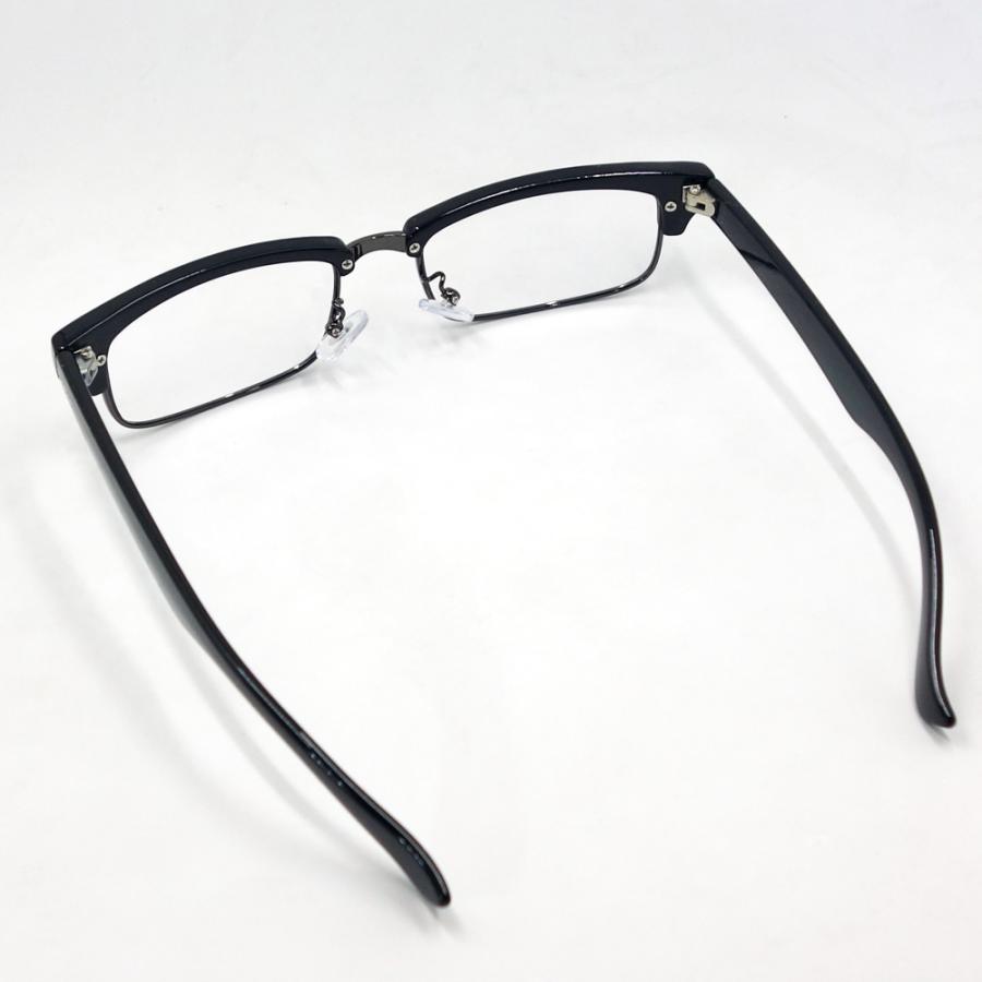 おしゃれ 伊達メガネ メンズ 細めのレトロデザイン セルメタル