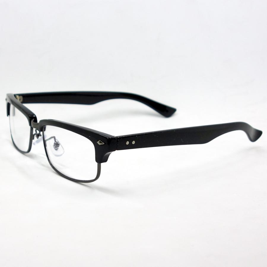 おしゃれ 伊達メガネ メンズ 細めのレトロデザイン セルメタル