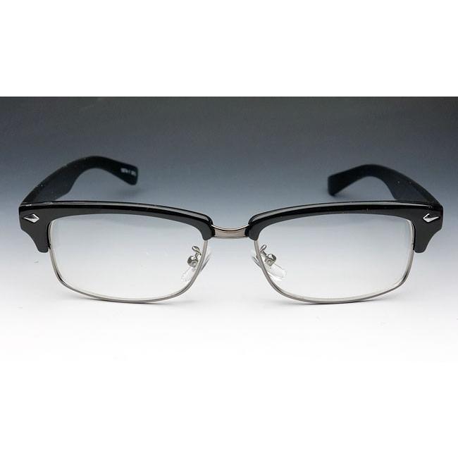 おしゃれ 伊達メガネ メンズ 細めのレトロデザイン セルメタル