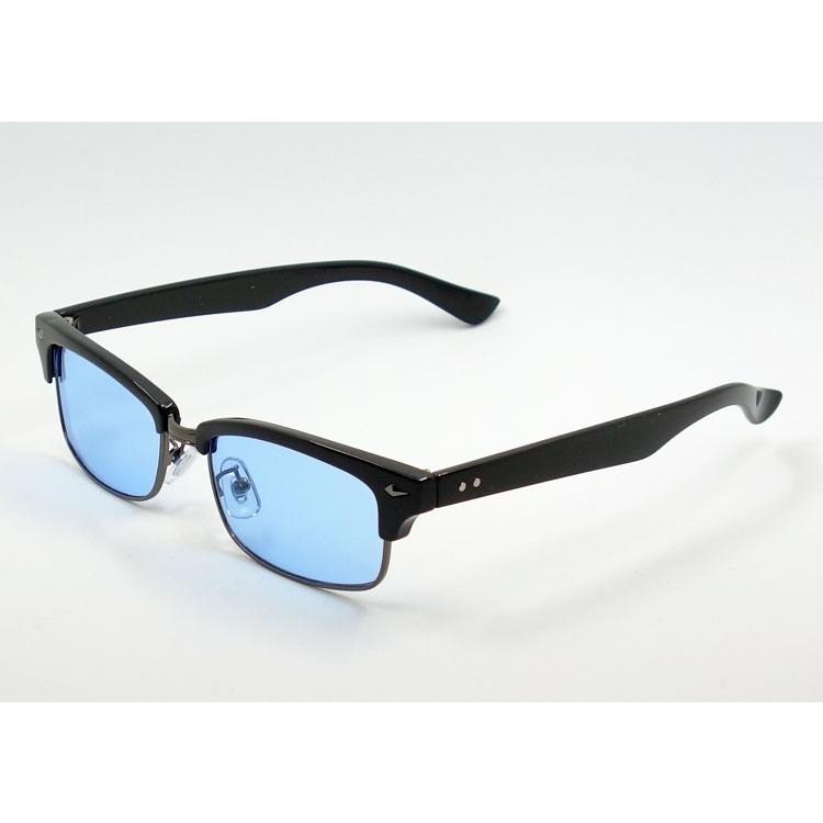 おしゃれ サングラス メンズ 細め サーモント型 セル メタル UVカット