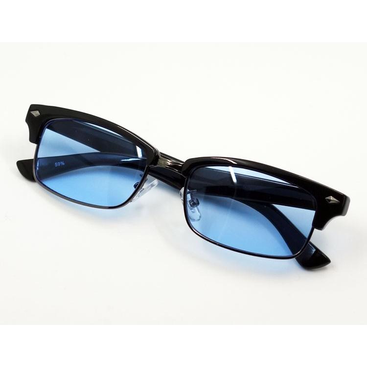 おしゃれ サングラス メンズ 細め サーモント型 セル メタル UVカット