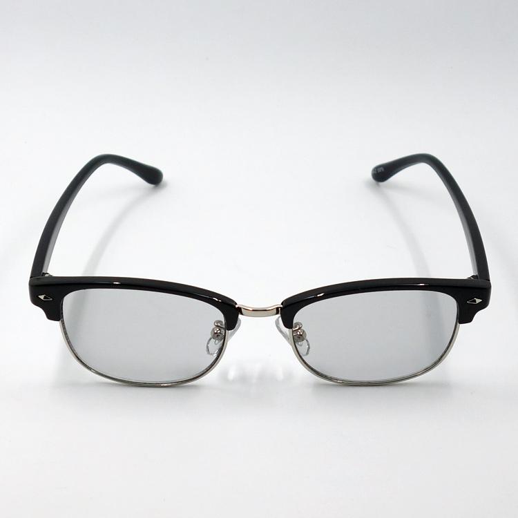 サングラス メンズ UVカット / 細め サーモント型 ブラック ライト