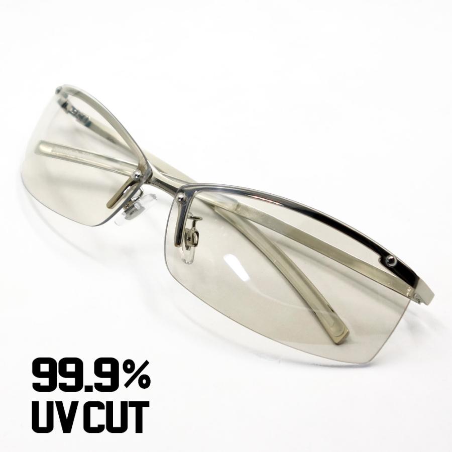 サングラス メンズ おしゃれ シンプルな２ポイント ライトスモーク フラッシュ ミラー 新品 | ブランド登録なし | 01