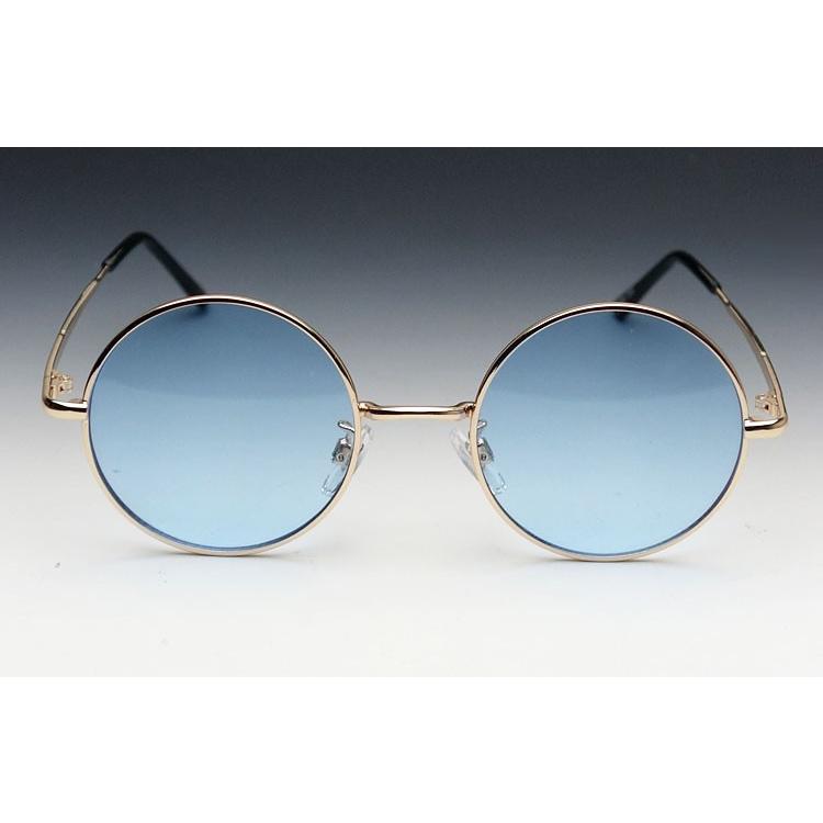 ayame ラウンドサングラス 青レンズ ゴールドフレーム AROUND