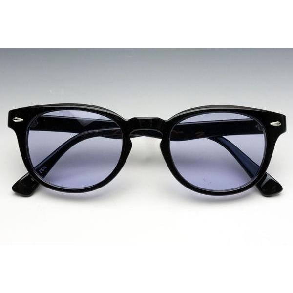 メンズ サングラス ブラック 黒 ボストン型 ライトバイオレット