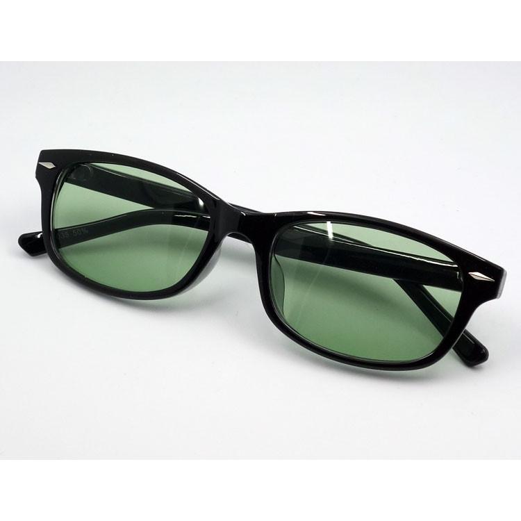 サングラス メンズ UVカット ブラック 細め ウェリントン 新品 / 黒