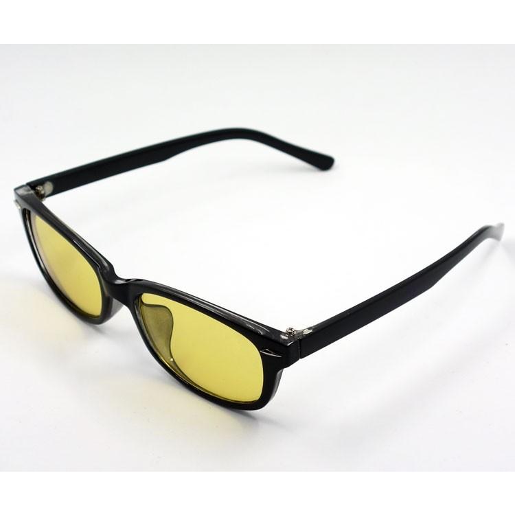 サングラス メンズ UVカット ブラック 細め ウェリントン 新品 黒