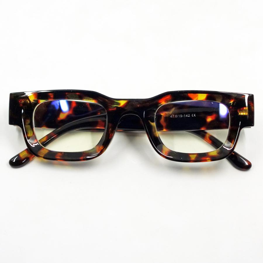 ボリューム感 おしゃれ だてめがね メンズ テレビジョン スクエア UV