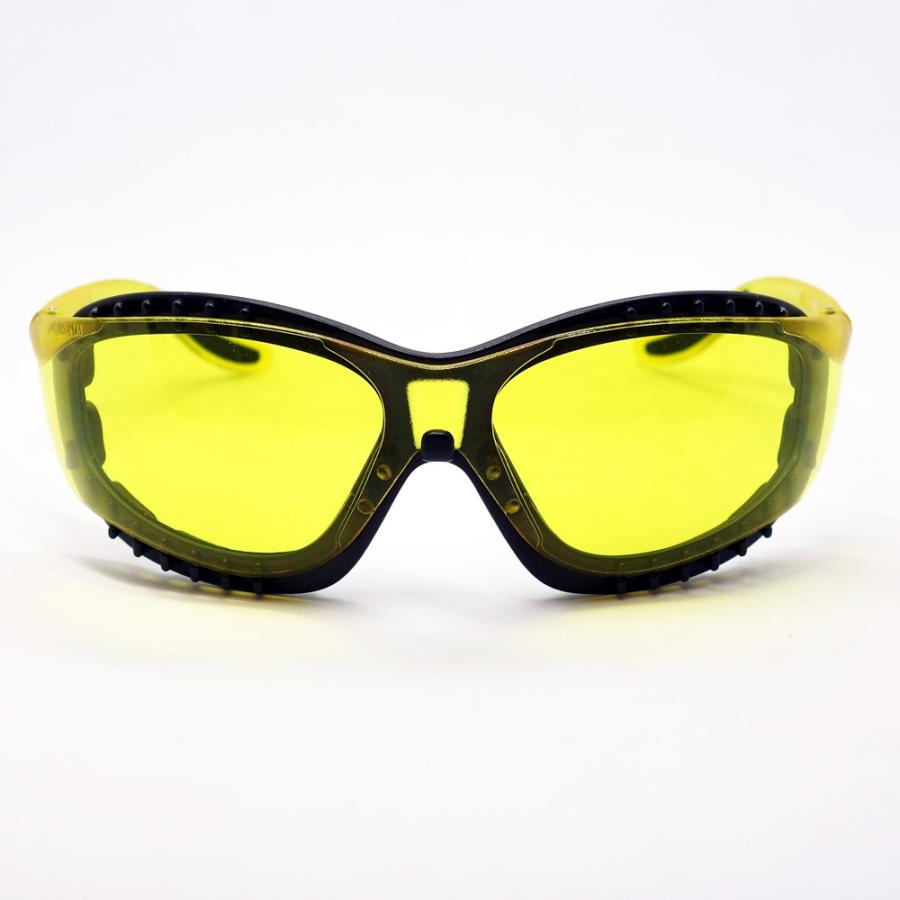 まー　サングラス イエローレンズ バイク サングラス ゴーグル パット付き イエローレンズ 黄色 理研化学