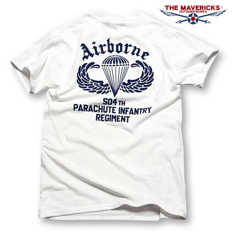 Tシャツ ミリタリー 半袖 メンズ エアボーン パラシュート部隊 