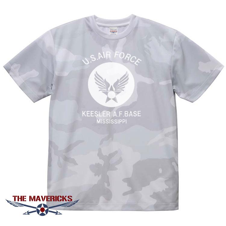 水陸両用 ラッシュガード にも使える メンズ 半袖 ドライ 速乾 Tシャツ USAF エアフォース カモフラージュ ホワイト | ブランド登録なし