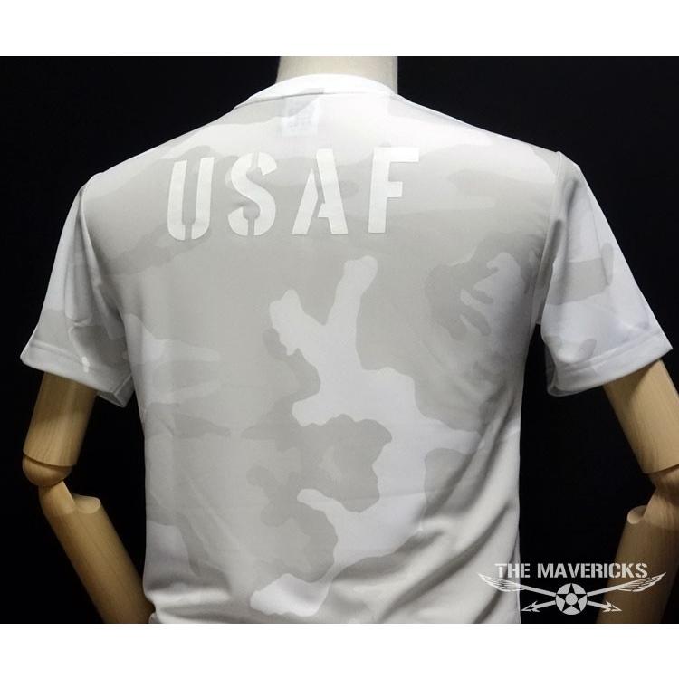 水陸両用 ラッシュガード にも使える メンズ 半袖 ドライ 速乾 Tシャツ USAF エアフォース カモフラージュ ホワイト | ブランド登録なし | 02