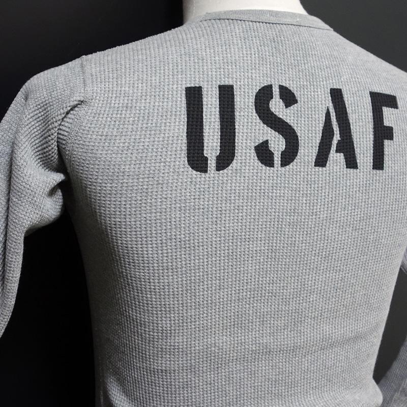 ミリタリー サーマル ワッフル 長袖 Tシャツ メンズ ロンT USAF エア 
