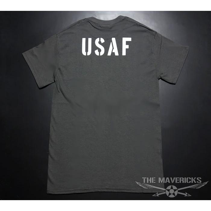 Tシャツ メンズ 半袖 ミリタリー アメカジ USAF エアフォース MAVERICKS ブランド/灰 チャコールグレー｜mavericks｜05