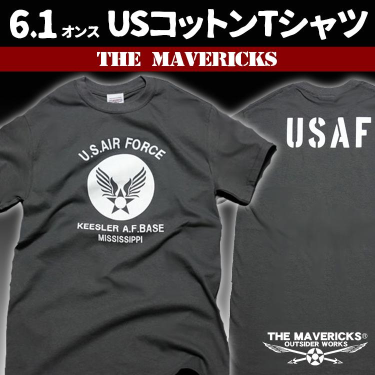 Tシャツ メンズ 半袖 ミリタリー アメカジ USAF エアフォース MAVERICKS ブランド/灰 チャコールグレー｜mavericks｜02