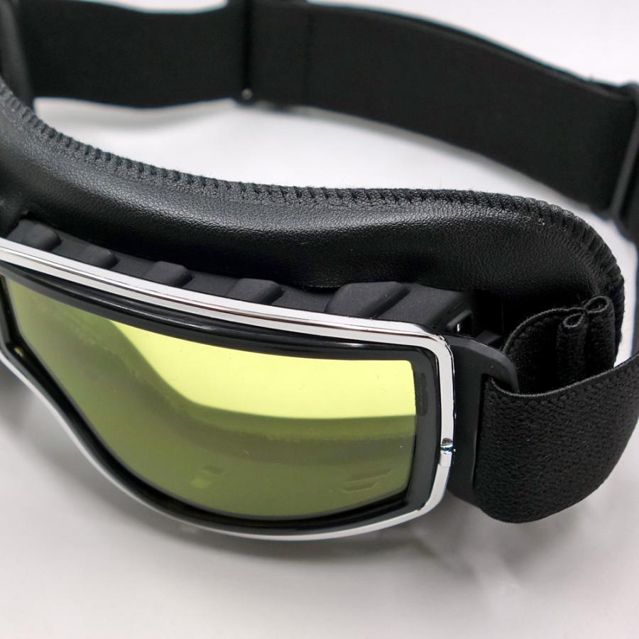 バイク ゴーグル ビンテージ レトロ タイプ 新品 ブラック イエロー