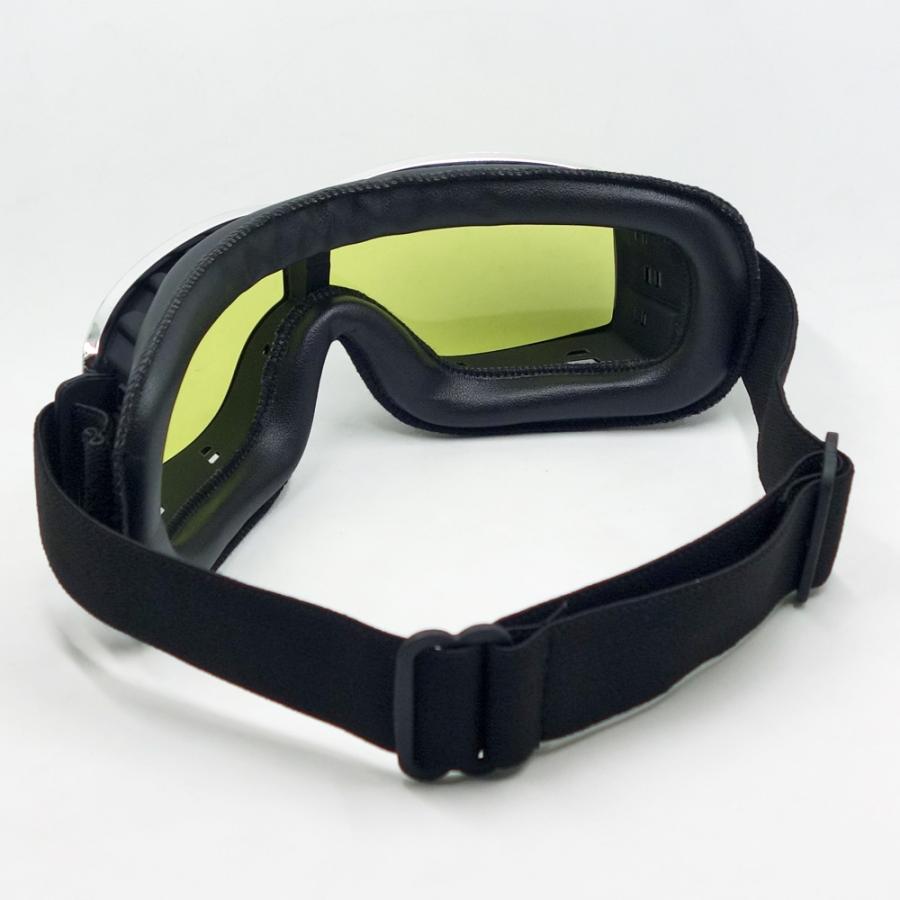 バイク ゴーグル ビンテージ レトロ タイプ 新品 ブラック イエロー