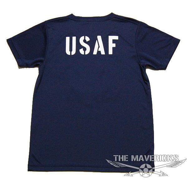 水陸両用 ラッシュガード にも使える メンズ 半袖 ドライ Tシャツ USAF エアフォース / ネイビー｜mavericks｜03