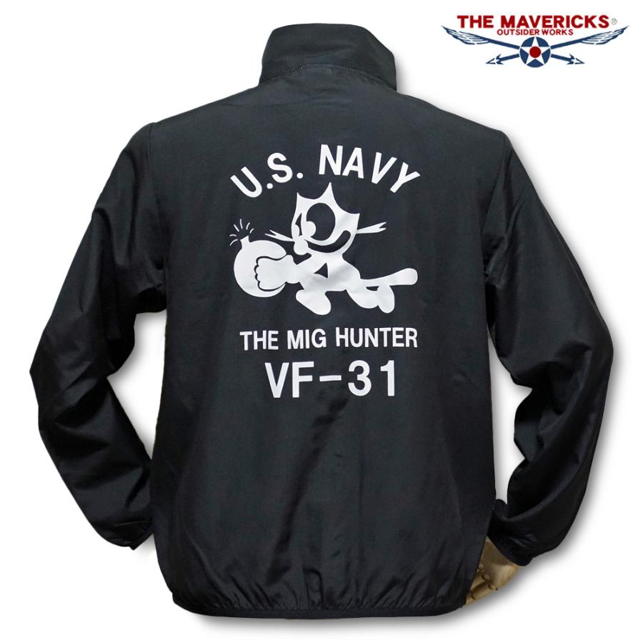 新品 ミリタリージャケット XL 米海軍 NAVY黒猫モデル ブラック 黒 THE MAVERICKS ブランド スタンドカラー ミリタリー ジャケット