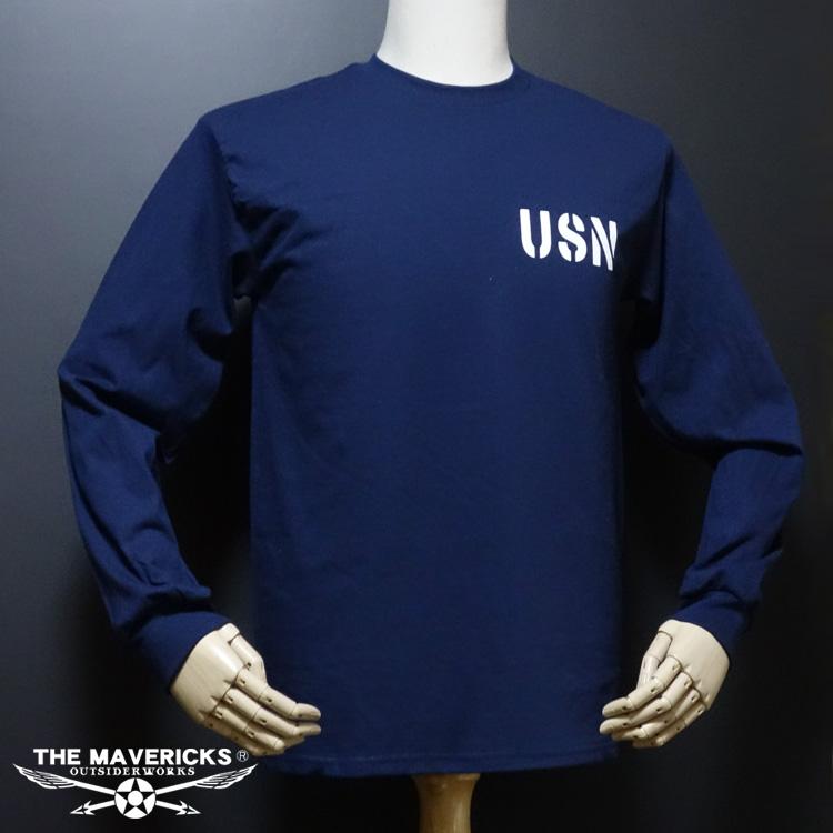 ミリタリー 長袖Tシャツ メンズ MAVEVICKS ブランド 綿100% NAVY 米海軍 黒猫 ネイビー 紺 40代 50代 | ブランド登録なし | 03