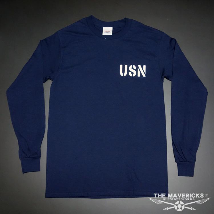 ミリタリー 長袖Tシャツ メンズ MAVEVICKS ブランド 綿100% NAVY 米海軍 黒猫 ネイビー 紺 40代 50代 | ブランド登録なし | 05