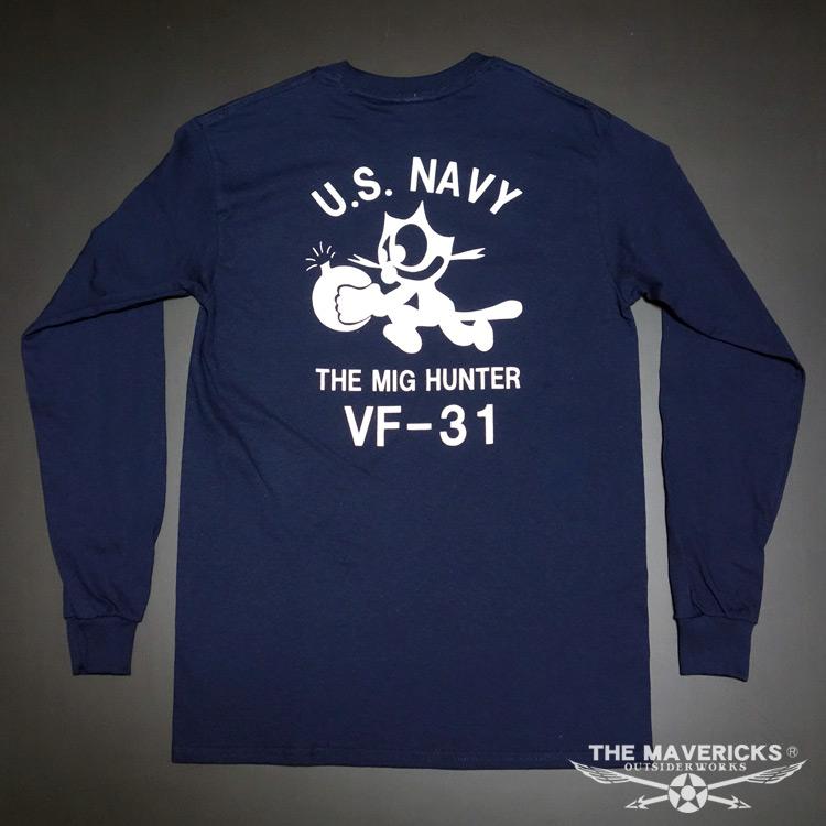 ミリタリー 長袖Tシャツ メンズ MAVEVICKS ブランド 綿100% NAVY 米海軍 黒猫 ネイビー 紺 40代 50代 | ブランド登録なし | 06