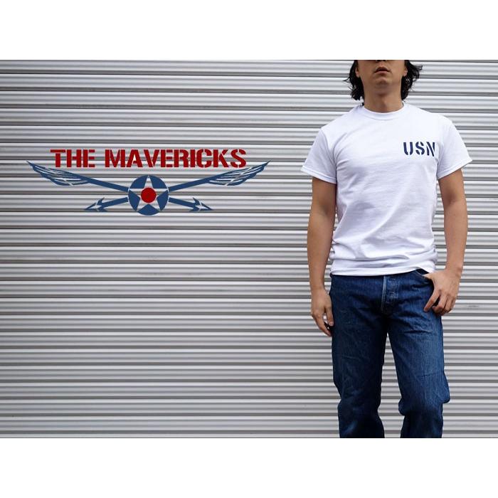 Tシャツ メンズ 半袖 ミリタリー アメカジ 米海軍 黒猫 CAT モデル MAVERICKS ブランド/ 白 ホワイト｜mavericks｜02