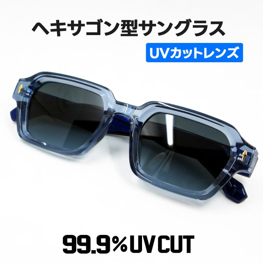 サングラス メンズ レディース テレビジョン スクエア ヘキサゴン UV