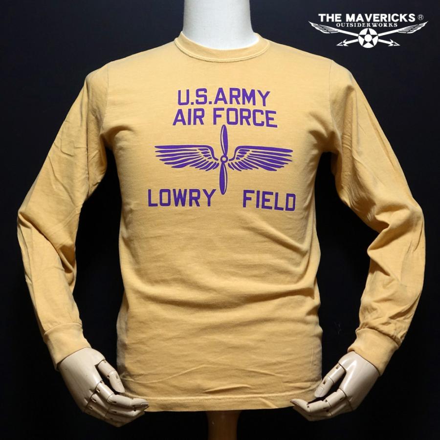 長袖Tシャツ メンズ 後染め ビンテージ加工 ミリタリー LOWRY FIELD