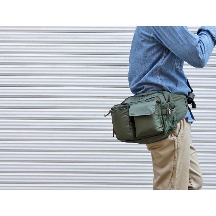 ウェストバッグ ヒップバッグ メンズ MA-1 タイプ ミリタリー バイク 大容量 ナイロン 新品 オリーブ