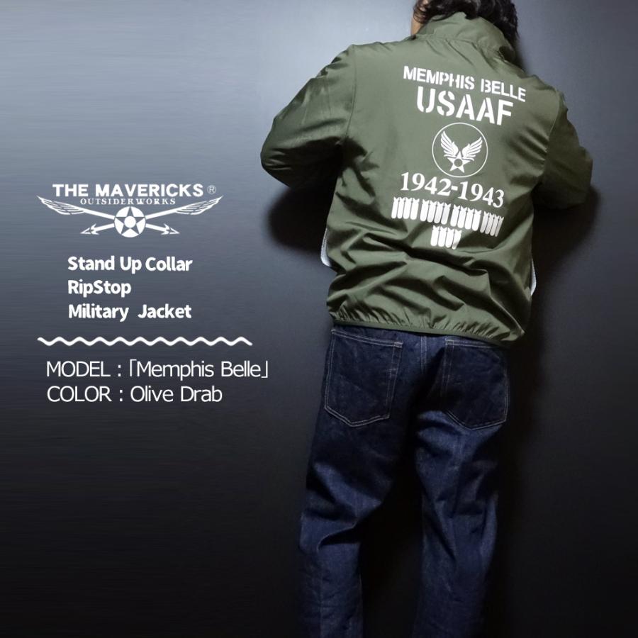 THE MAVERICKS ブランド スタンドカラー ミリタリー ジャケット