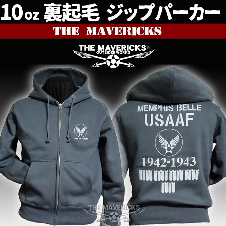 THE MAVERICKS ブランド ミリタリー メンズ ジップアップ スウェット パーカー 裏起毛 セメントグレー アーミー 爆弾エアフォース | ブランド登録なし | 09
