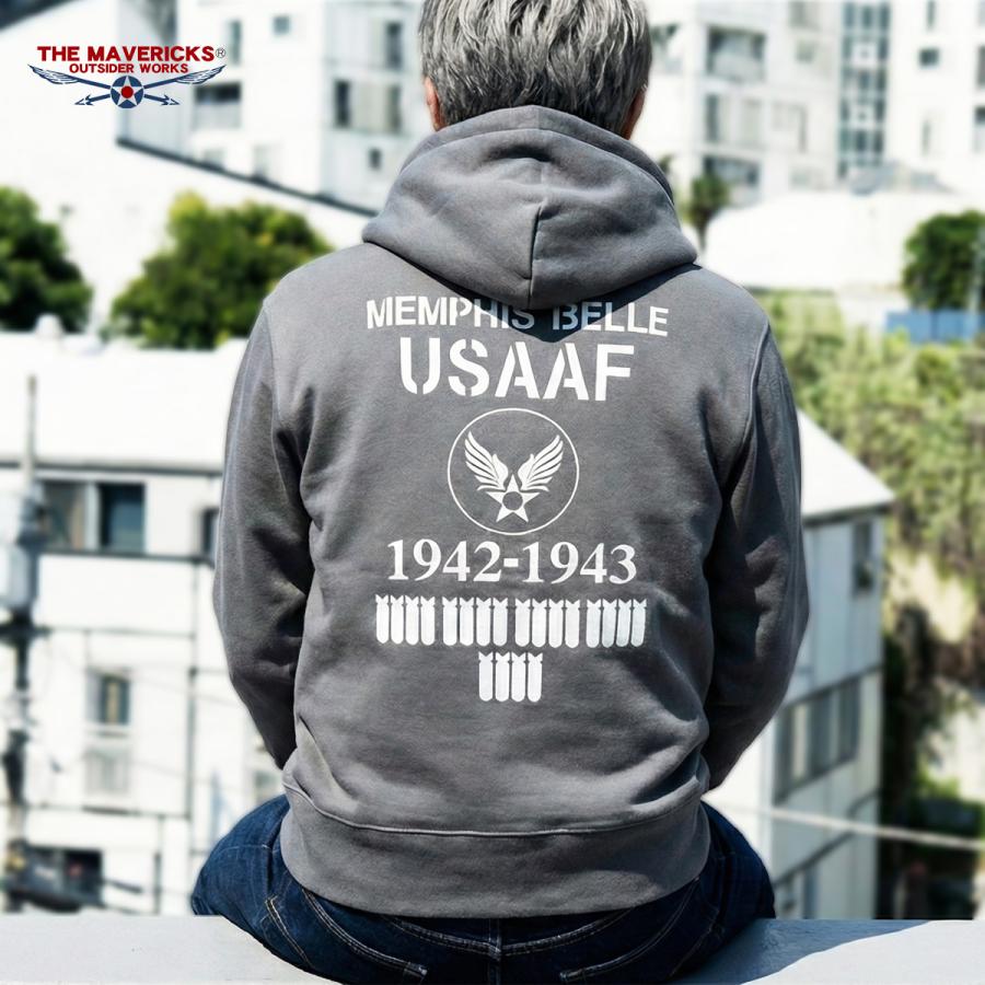 THE MAVERICKS ブランド ミリタリー メンズ ジップアップ スウェット パーカー 裏起毛 セメントグレー アーミー 爆弾エアフォース | ブランド登録なし | 02