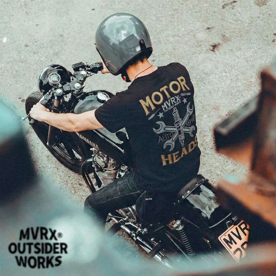 Tシャツ 半袖 メンズ バイク 車 MVRX ブランド MOTORHEADS モデル スミ