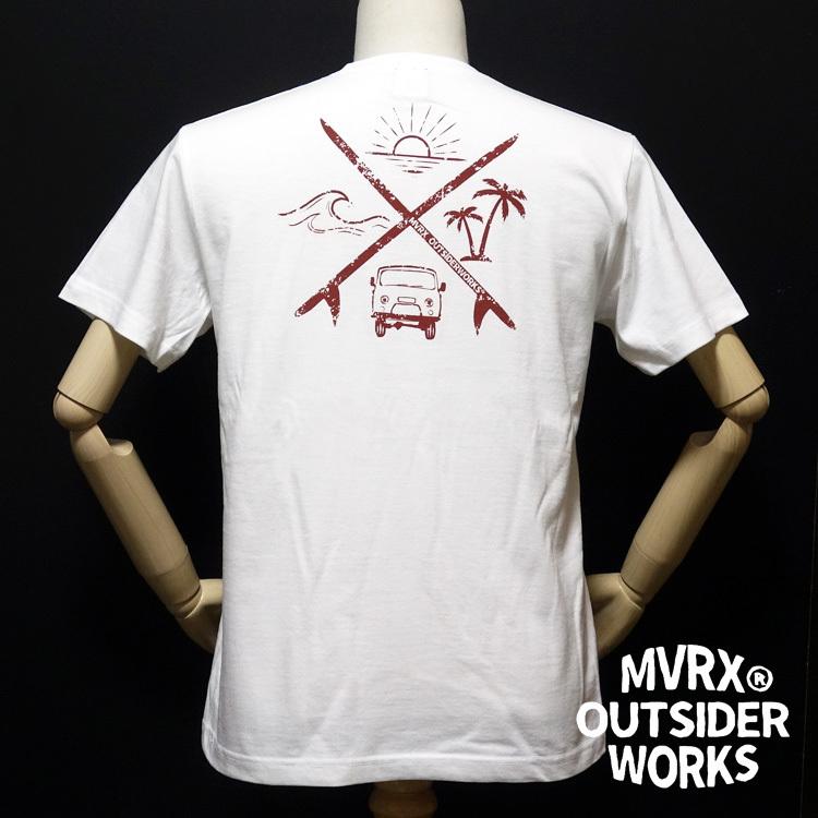 Tシャツ 半袖 メンズ MVRX ブランド SURFRIDERS モデル サーフィン ワゴン / ホワイト 白 ブルー 赤｜mavericks｜03