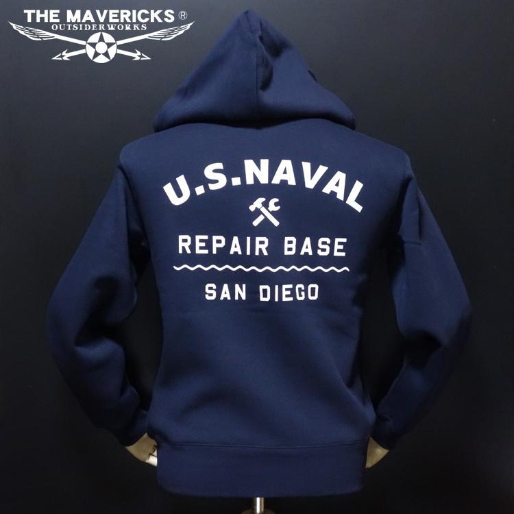 THE MAVERICKS ブランド ミリタリー ジップアップ スウェット パーカー