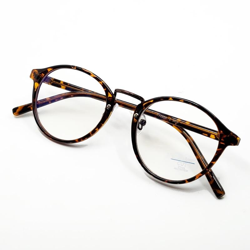 PCメガネ ブルーライトカットメガネ ラウンド べっ甲柄 UVカット 伊達