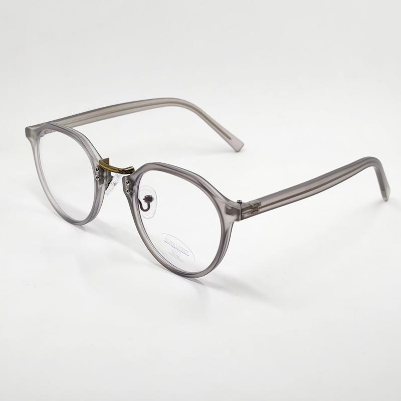PCメガネ ブルーライトカットメガネ ラウンド グレー UVカット 伊達