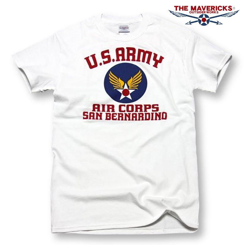 Tシャツ メンズ US AIRFORCE ロゴT 半袖 アメカジ ミリタリー USAAC アメリカ 陸軍航空隊1940 ホワイト 白｜mavericks｜05