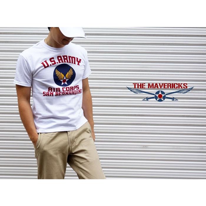 Tシャツ メンズ US AIRFORCE ロゴT 半袖 アメカジ ミリタリー USAAC アメリカ 陸軍航空隊1940 ホワイト 白｜mavericks｜03