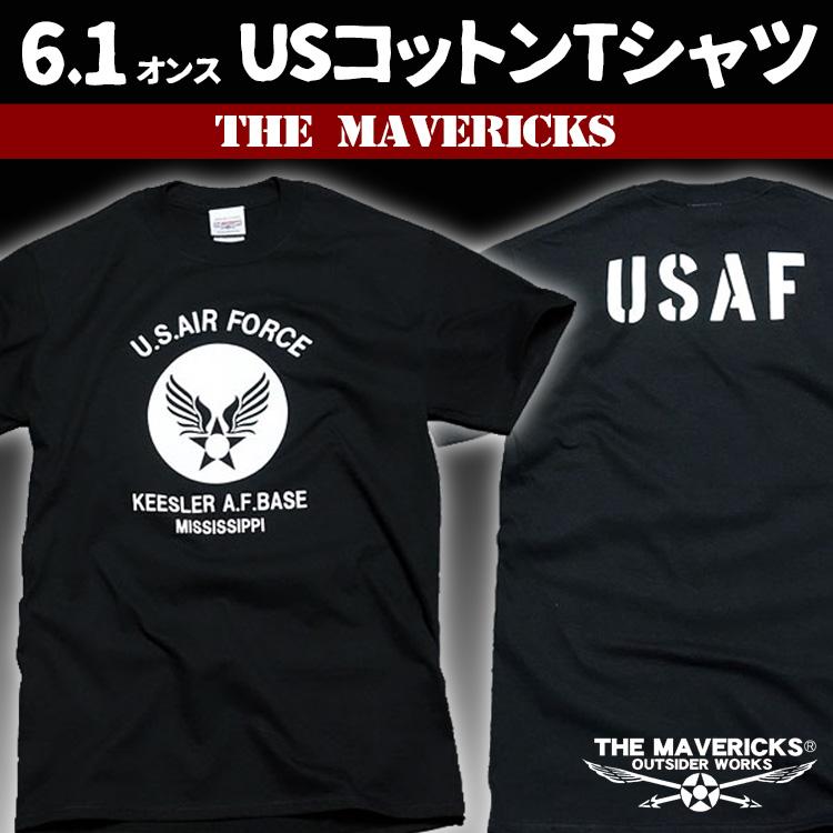 THE MAVERICKS ブランド ミリタリー Tシャツ メンズ 半袖 アメカジ 綿100％ USAF エアフォース 白 黒 青 黄 ホワイト ブラック ブルー グレー オリーブ イエロー | ブランド登録なし | 16