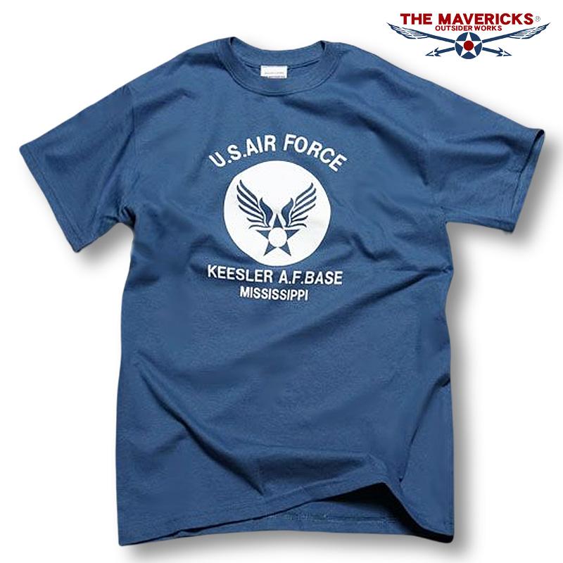 THE MAVERICKS ブランド ミリタリー Tシャツ メンズ 半袖 アメカジ 綿100％ USAF エアフォース 白 黒 青 黄 ホワイト ブラック ブルー グレー オリーブ イエロー | ブランド登録なし | 18