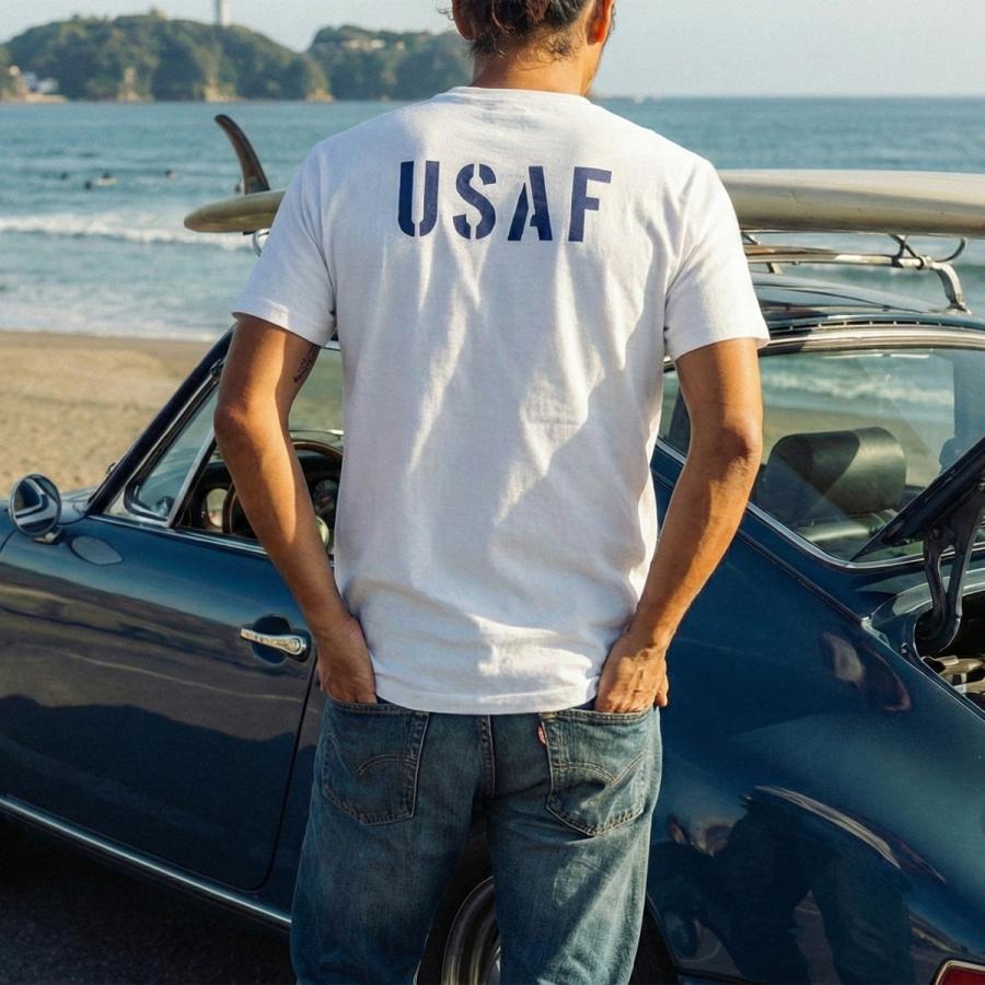 THE MAVERICKS ブランド ミリタリー Tシャツ メンズ 半袖 アメカジ 綿100％ USAF エアフォース 白 黒 青 黄 ホワイト ブラック ブルー グレー オリーブ イエロー | ブランド登録なし | 13